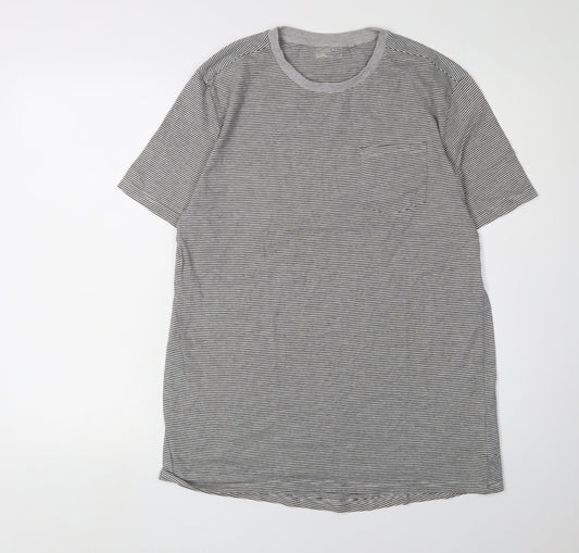 Next Unisex Kids Grey Striped T-Shirt 16 Years Basic Tee