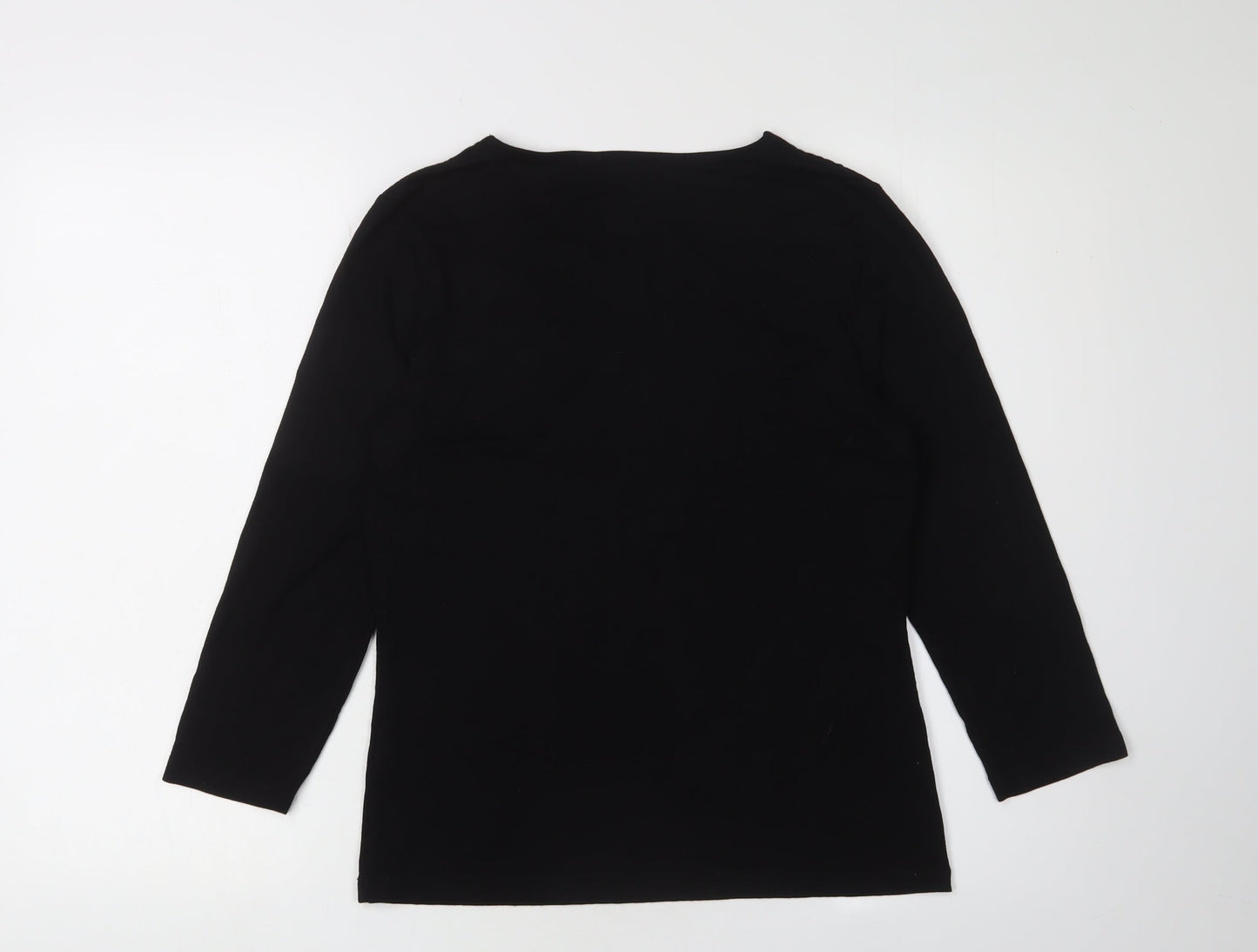 Viyella Women's Black 3/4 Sleeve Sequin Blouse - Petites S