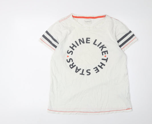 Next Women's White Inspirational Ringer T-Shirt Size 12