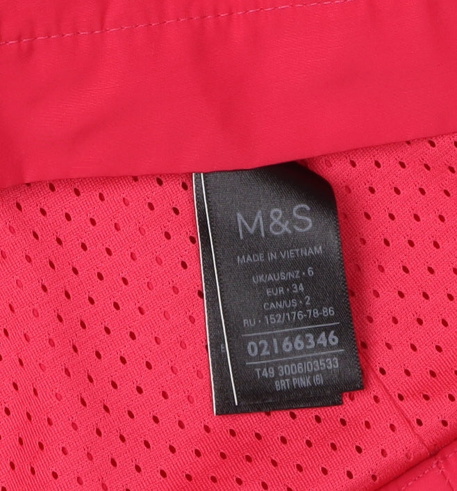 Marks and Spencer Women's Red Hooded Rain Coat Size 6