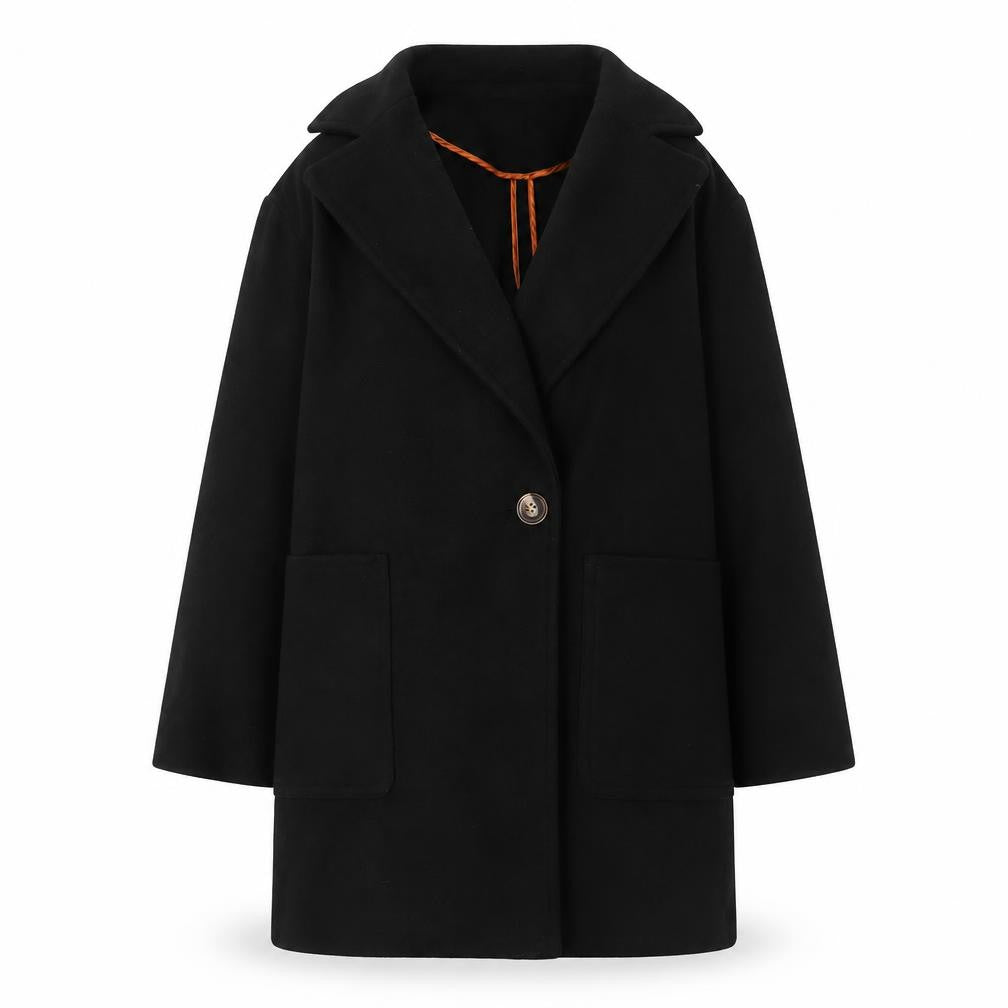 Topshop Women's Black Overcoat Size 8 Regular Fit