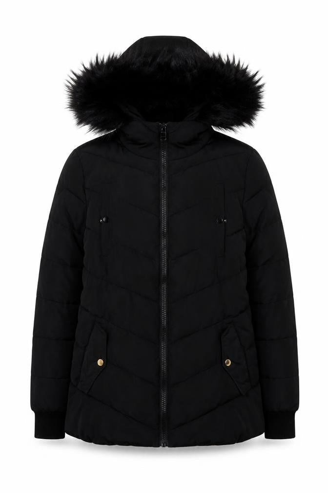 Miss Selfridge Women's Black Puffer Jacket Size 10