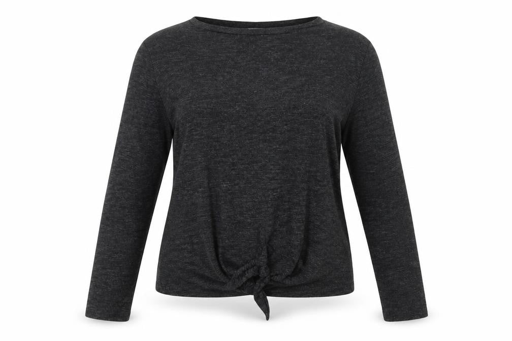 Zara Women's Black Long Sleeve T-Shirt - Size 8
