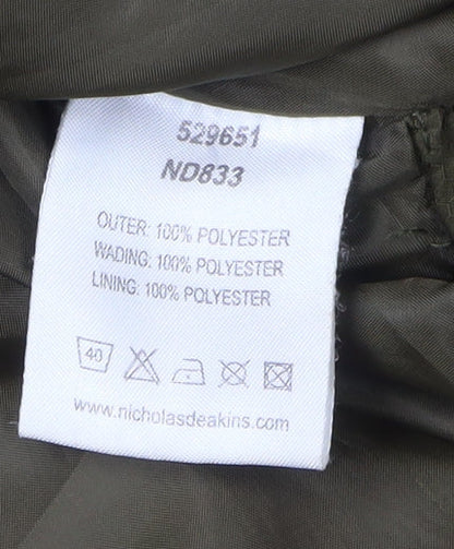 Nicholas Deakins Men's Green Quilted Jacket, Medium