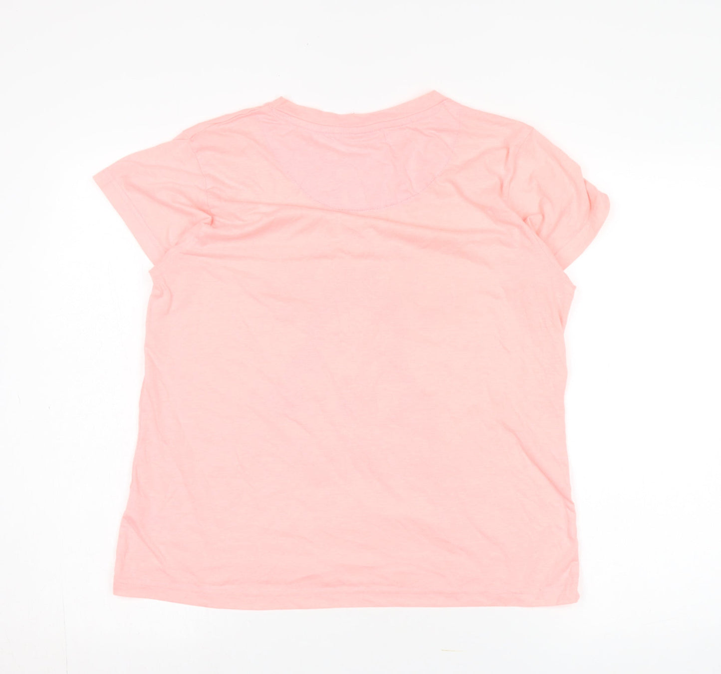 Disney Women's Pink T-Shirt Large Cartoon Print Casual