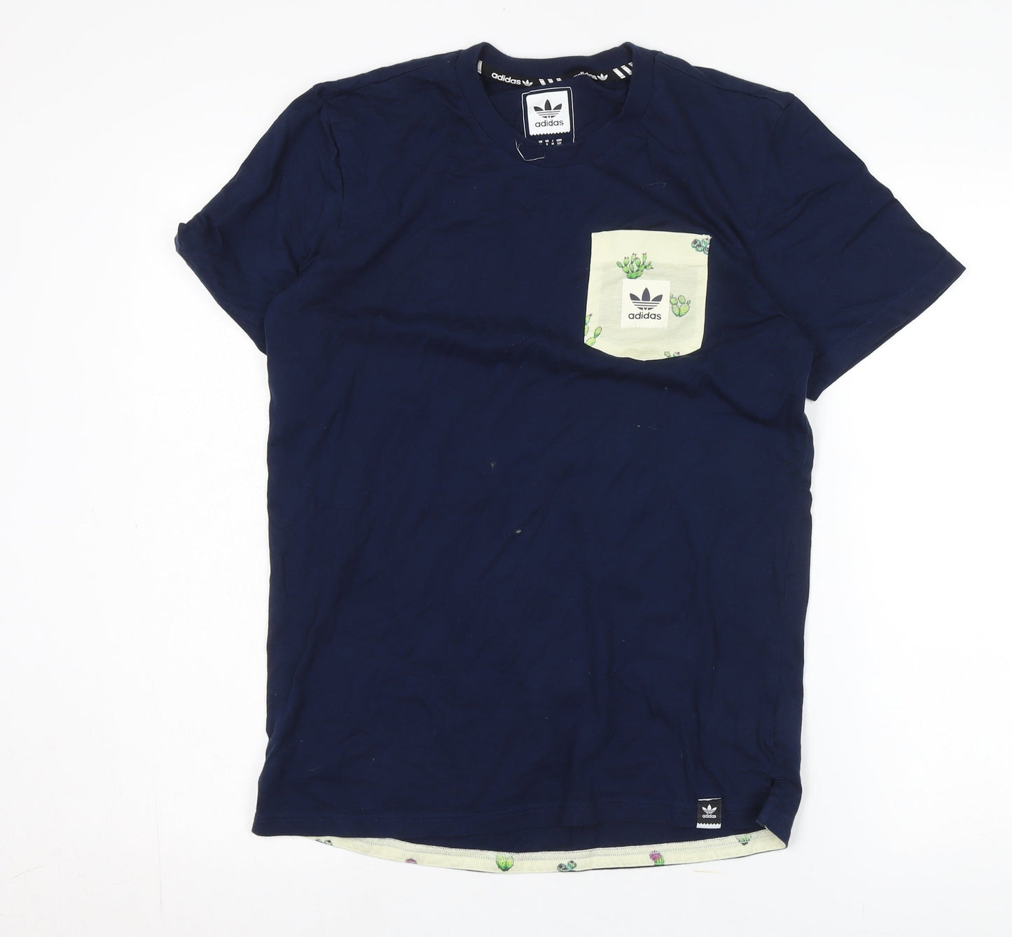 Adidas Blue Casual T-Shirt, Unisex S, Crew Neck