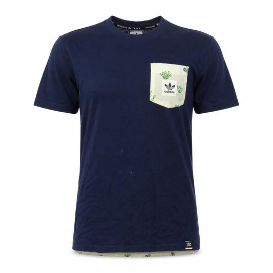 Adidas Blue Casual T-Shirt, Unisex S, Crew Neck