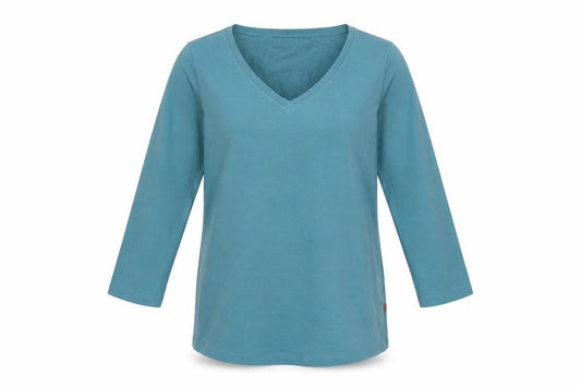 Jackpot Women's Green V-Neck 3/4 Sleeve T-Shirt