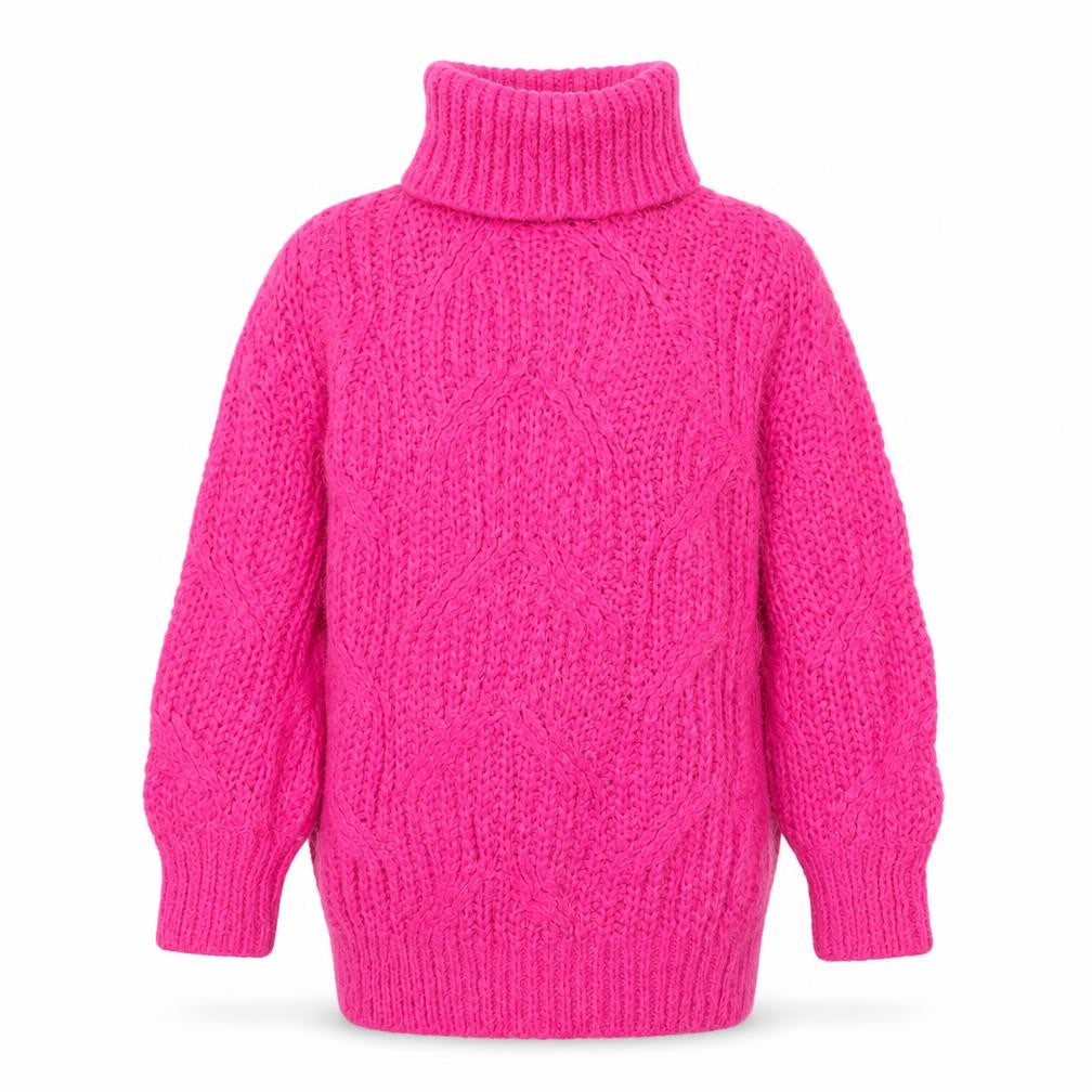 Mingdian Girls Pink Roll Neck Jumper Pullover 3-4 Years