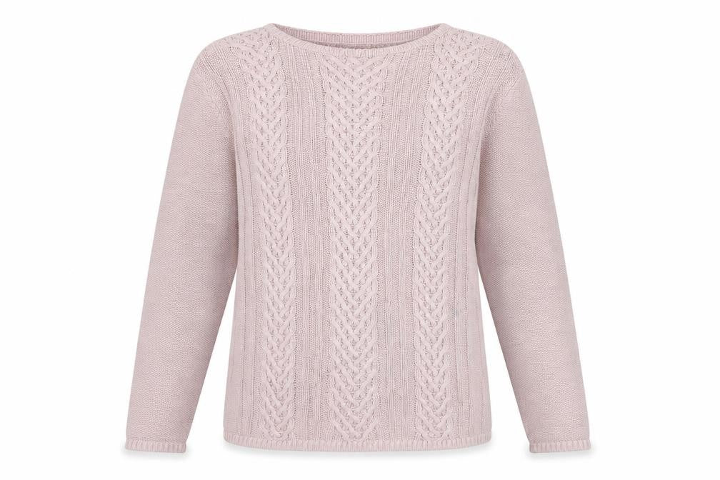Gap Women's Pink Cable-Knit Jumper L Pullover