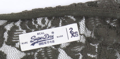 Superdry Women's Olive Lace Tank, 2XS - Casual Summer Basic