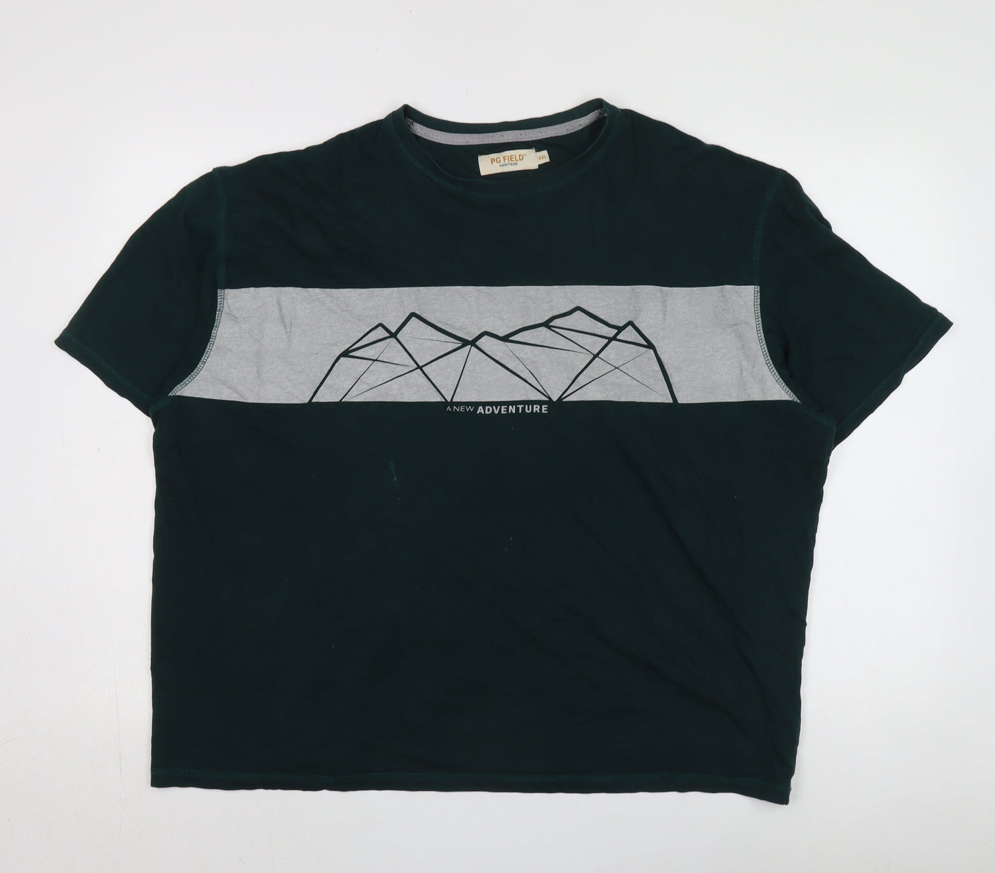 PG FIELD Men's Green Adventure Graphic T-Shirt, 2XL