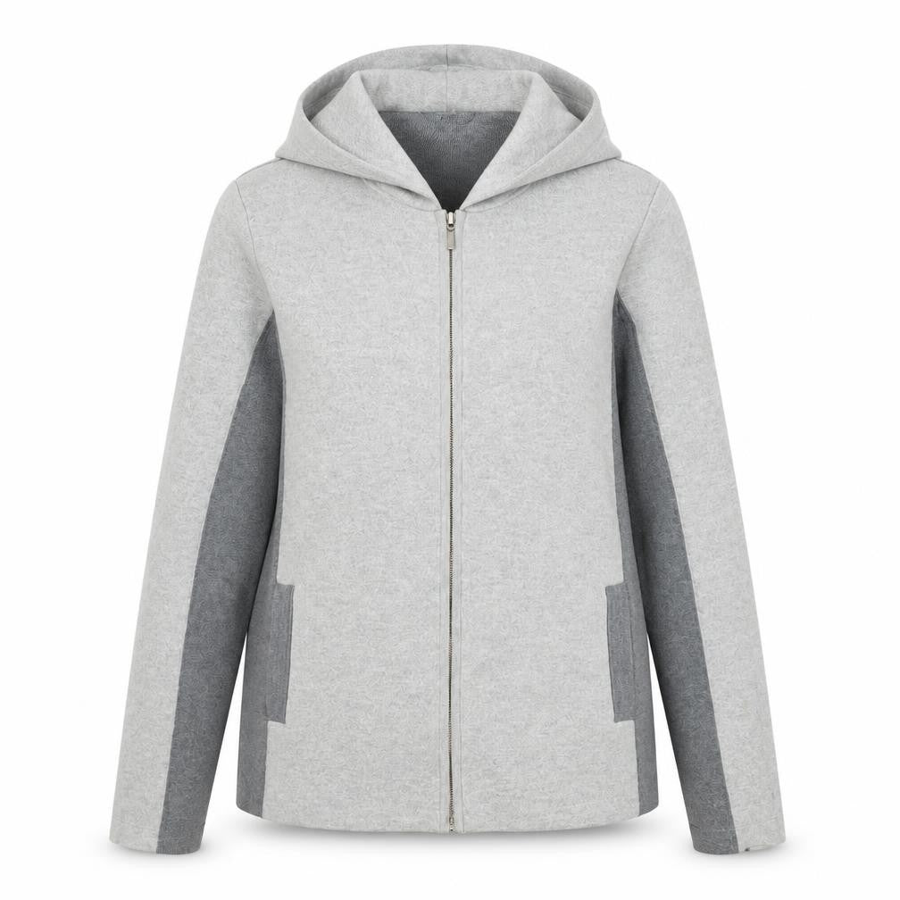 Rachel Zoe Women's Grey Hooded Jacket L