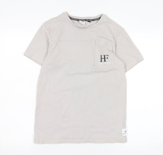 Holyfield Teens Grey M T-Shirt, Comfortable Crew Neck
