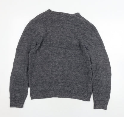 Back view of Linea Women's Grey Crew Neck Cotton jumper M
