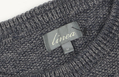 Close-up detail of Linea Women's Grey Crew Neck Cotton jumper M