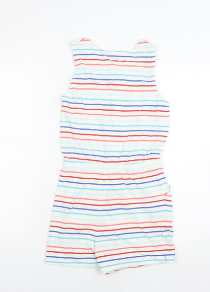 Back view of Maine New England girls’ multi-stripe cotton playsuit, size 13-14