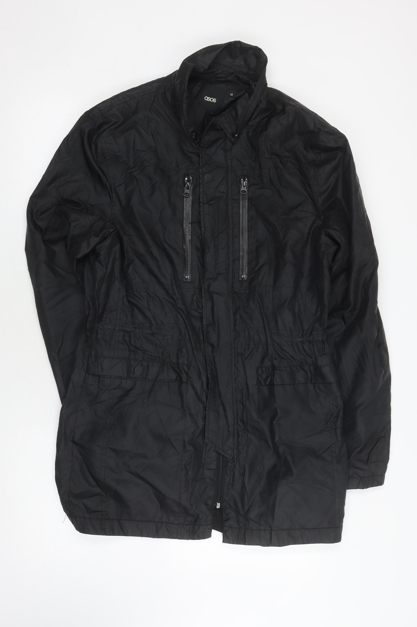 ASOS Black Unisex Nylon Long Jacket M