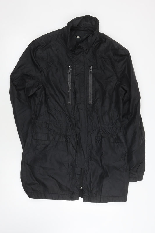 ASOS Black Unisex Nylon Long Jacket M