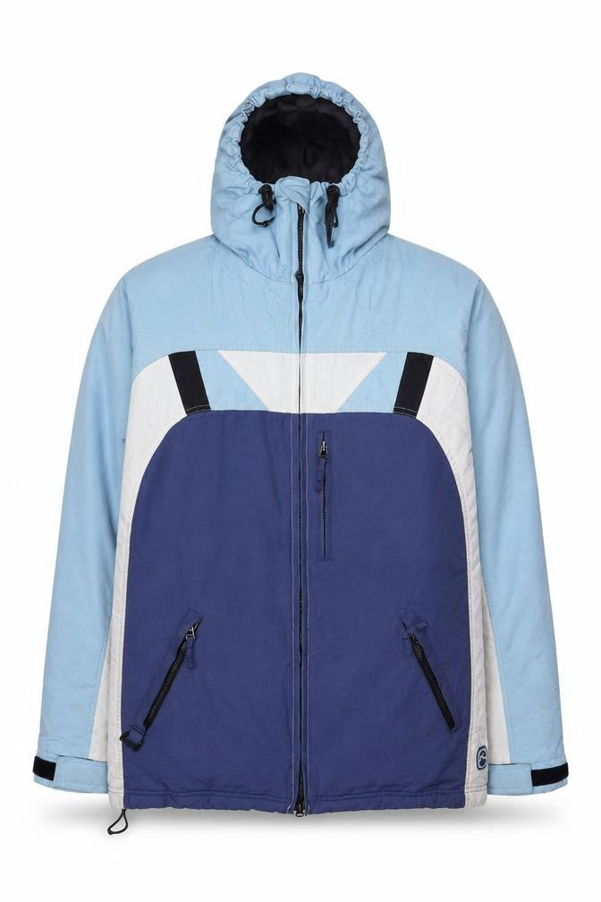 Rusty Men's Blue Hooded Puffer Jacket L