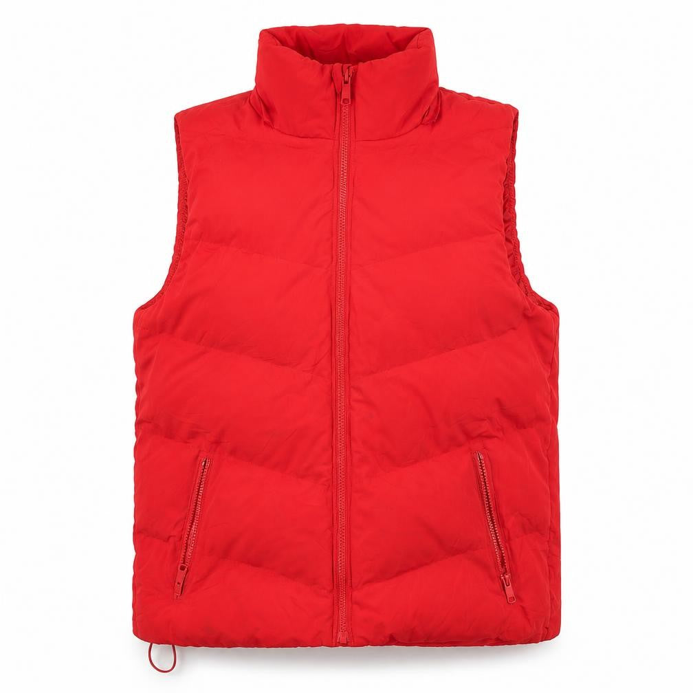 GAP Women's Red Puffer Waistcoat Large Cozy Winter