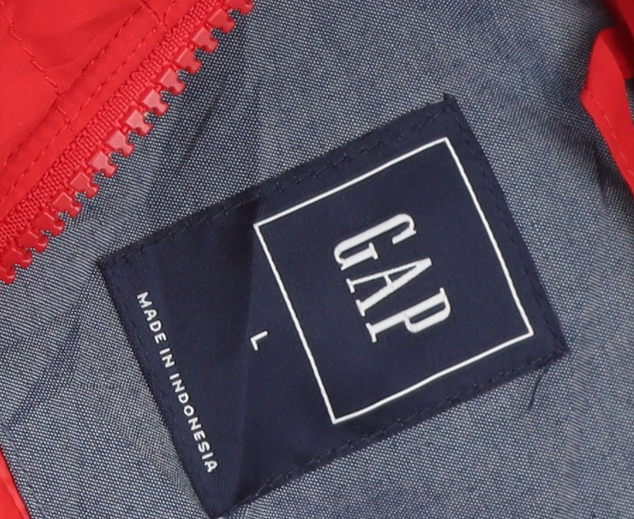 GAP Women's Red Puffer Waistcoat Large Cozy Winter