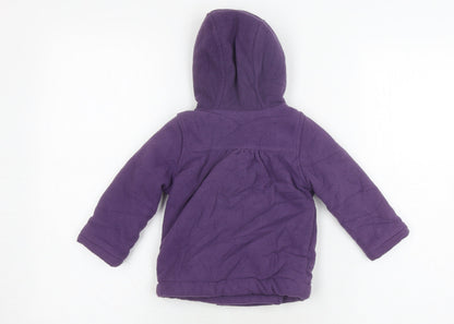 Back view of E-Vie Angel girls’' purple hooded coat 12-18 months