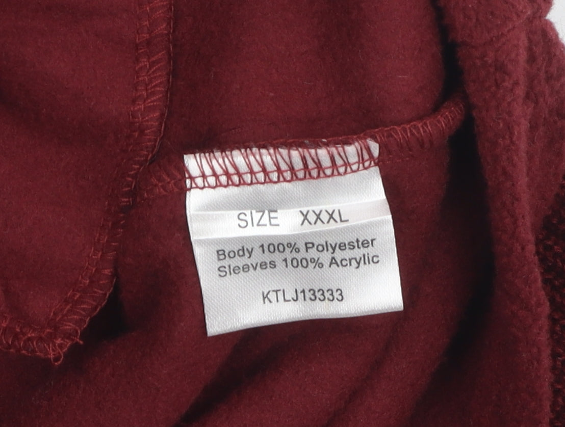 Pure & Natural Women's Red 3XL Fleece Full Zip Jumper