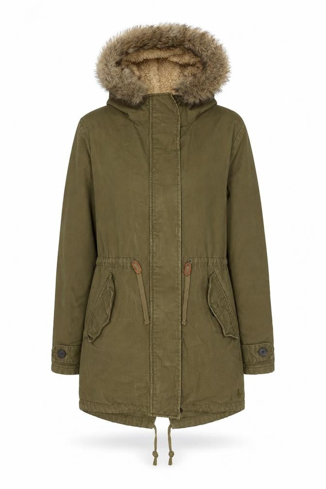 Jack Wills Women's Green Parka Jacket, Size 8