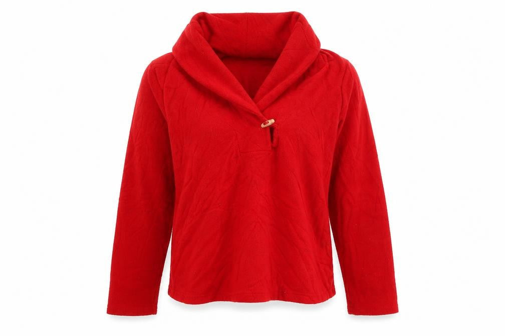 Cotton Traders Women's Red Cowl Neck Top Size 10