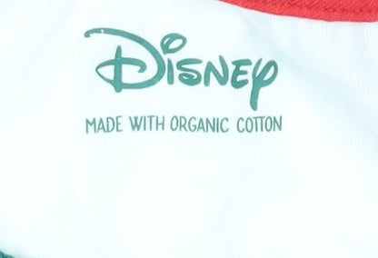 Preloved Disney Christmas T-Shirt Unisex Red White Size 8-10 - Detail