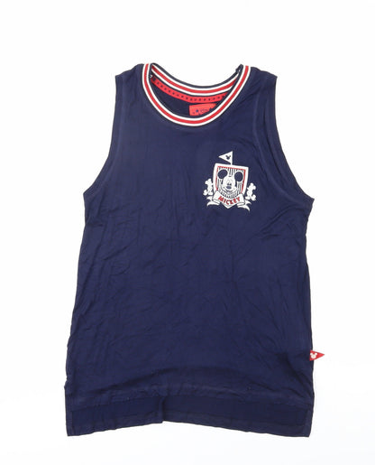 Preloved Disney Women's XS Blue Mickey Mouse Tank Top Jersey Style - Front