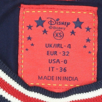 Preloved Disney Women's XS Blue Mickey Mouse Tank Top Jersey Style - Detail