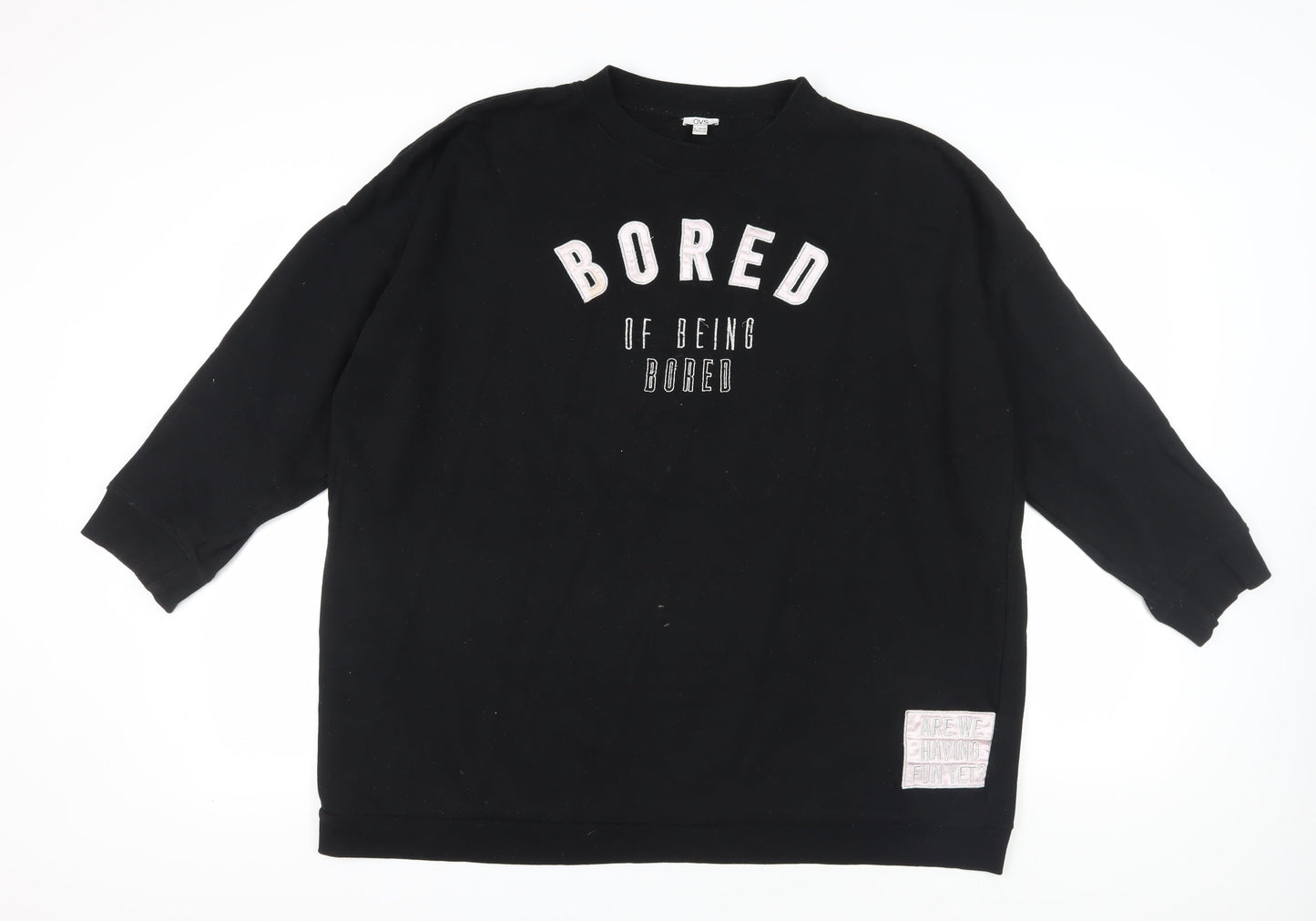 OVS Unisex Black Pullover Sweatshirt XL