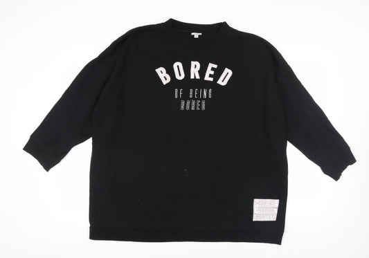 OVS Unisex Black Pullover Sweatshirt XL