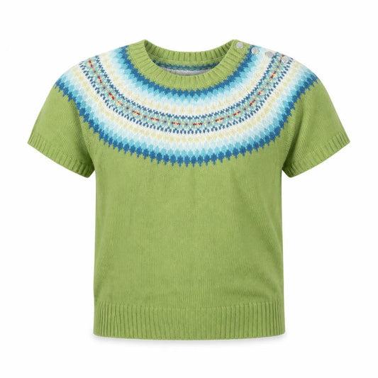 GAP Girls Green Geometric Pullover Jumper Size 12-13 Years