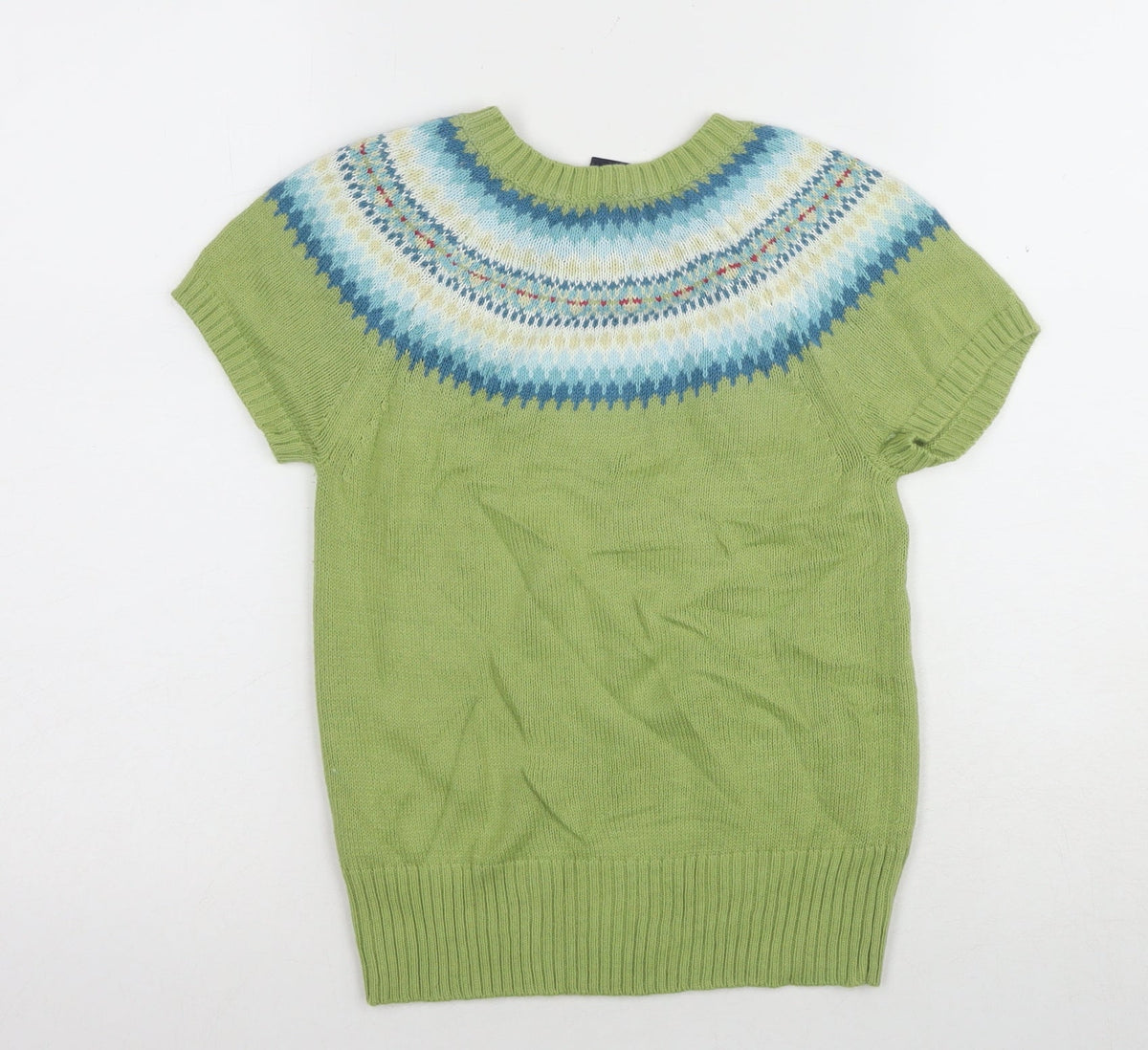 Gap Girls Green Geometric Pullover Jumper Size 12-13 Years