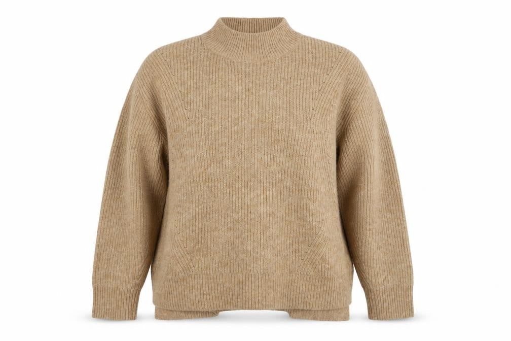 Oasis Women's Beige Mock Neck Pullover Jumper L