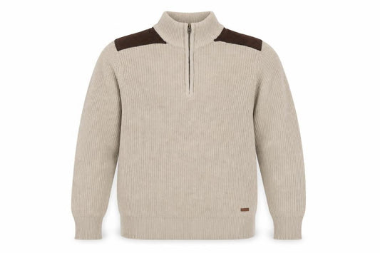 P.G. Field Men's Beige Full Zip Jumper Size S