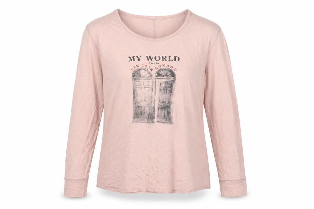 GAP Women's Pink Long Sleeve Cotton T-Shirt