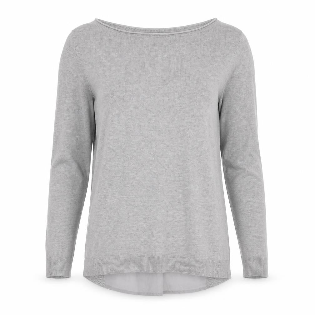 Mint Velvet Women's Grey Boat Neck Long Sleeve Top