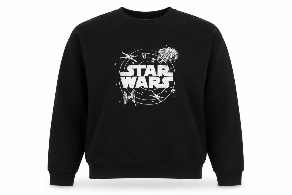 Star Wars Black Unisex S Pullover Crew Neck Sweatshirt