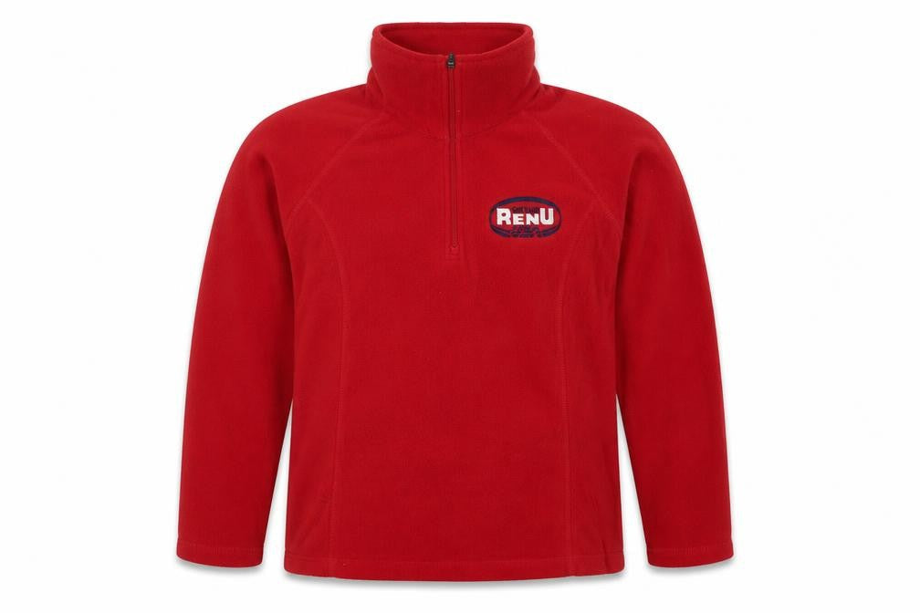 Lands' End Men's Red 1/4 Zip Fleece Sweatshirt S