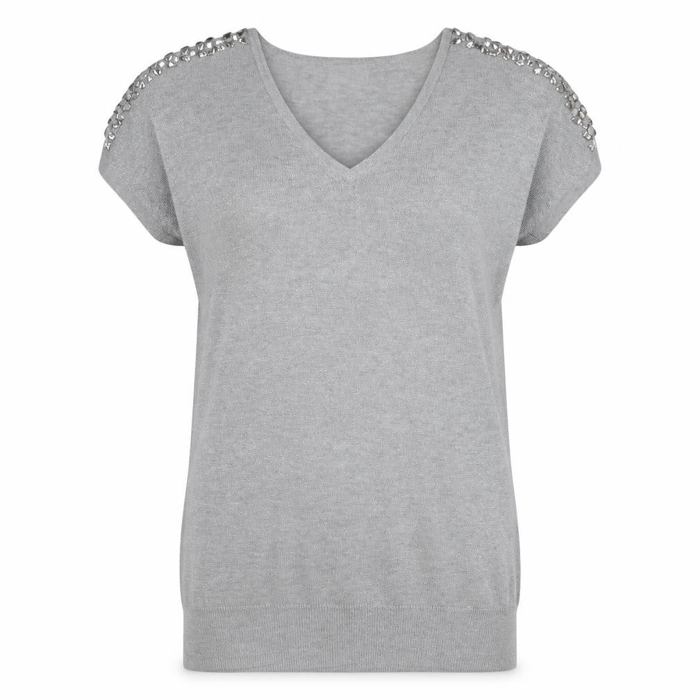 Wallis Women’s Grey Petite Jewel Pullover Jumper - S
