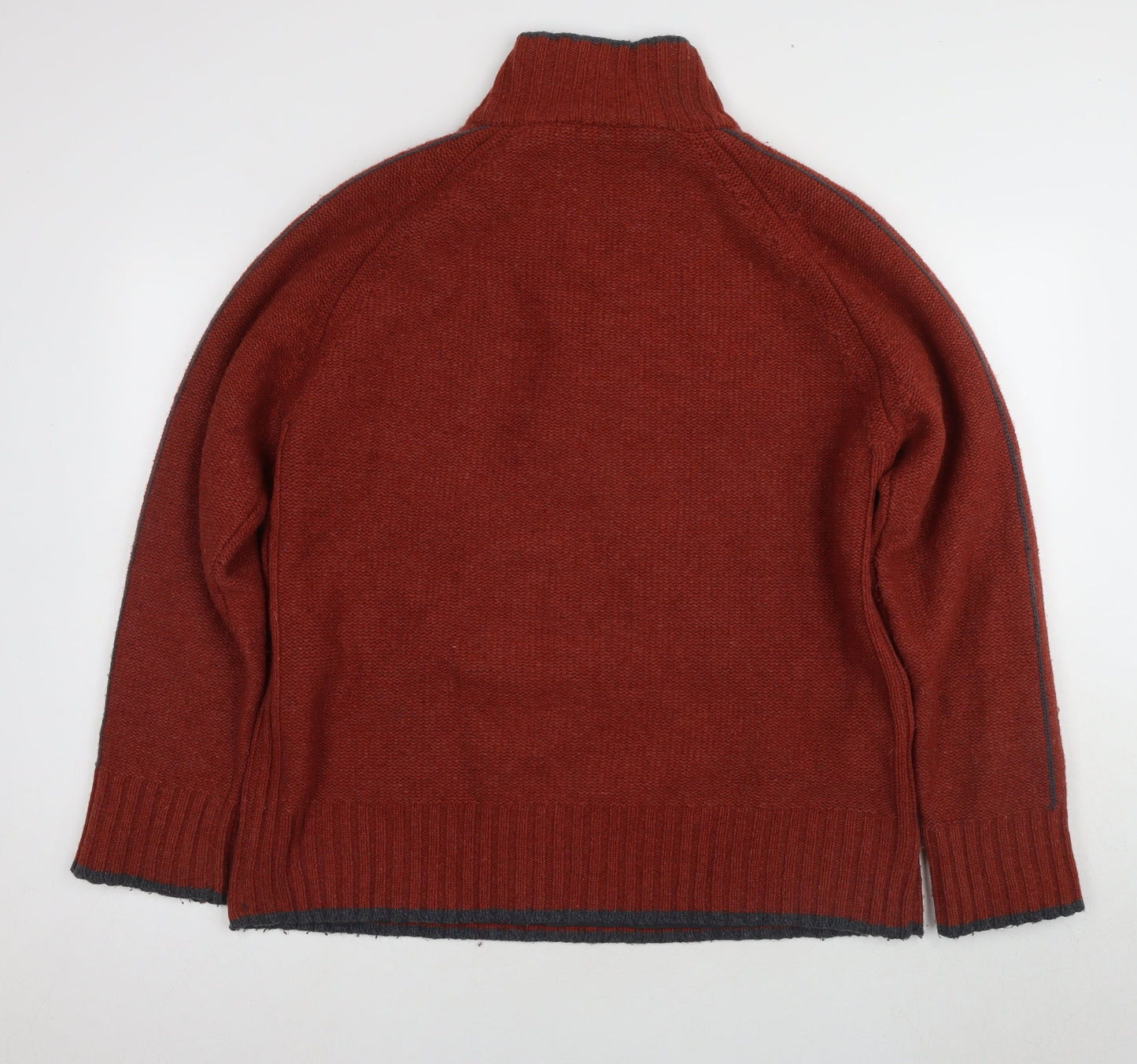 ALS Men's XL Red Full Zip Wool Jumper