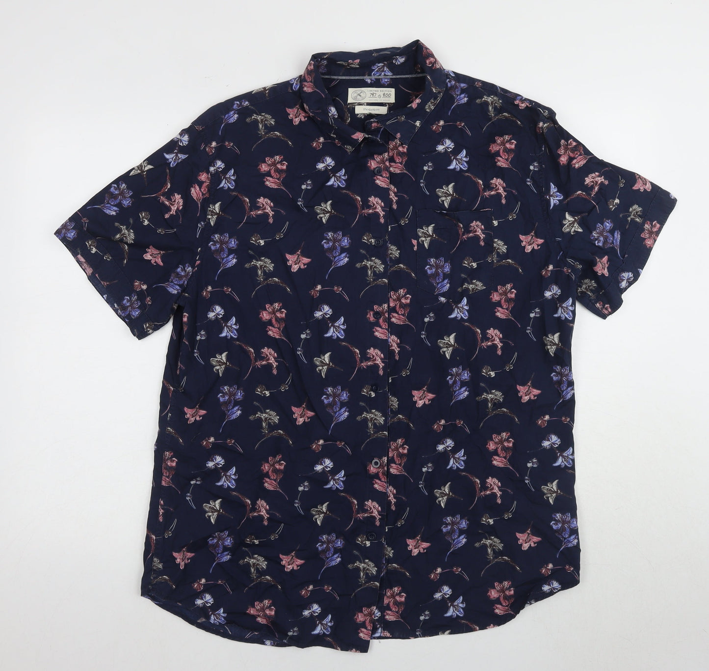 Lanes & Co. Men's Blue Floral Button-Up XL Shirt