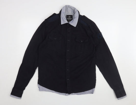 Kevingston Men's Black Long Sleeve Cotton Shirt