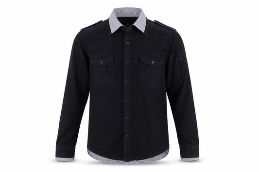 Kevingston Men's Black Long Sleeve Cotton Shirt