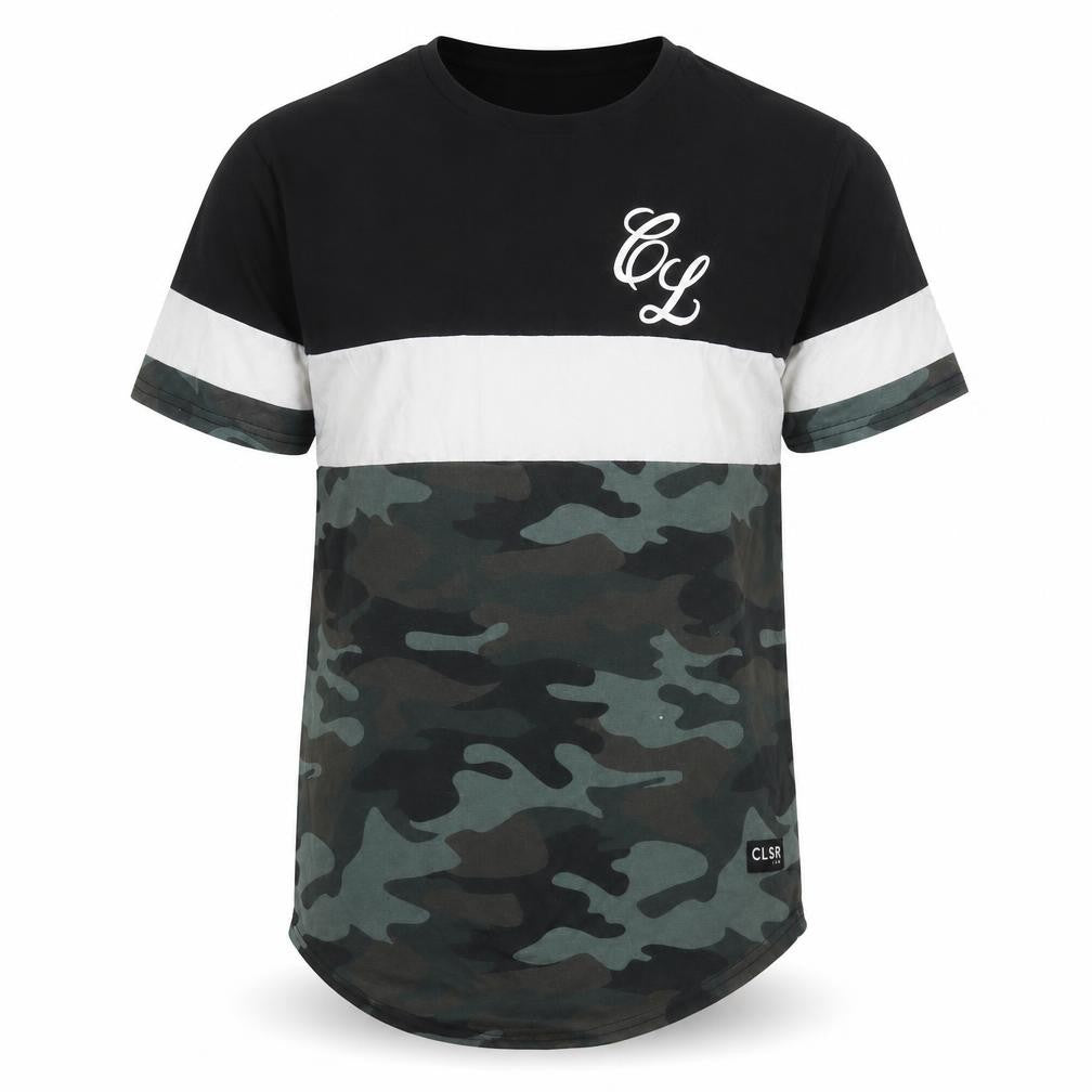 Closure London Camouflage T-Shirt, Men's L, Black/Grey/Green