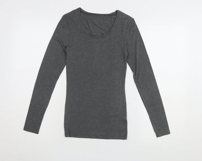 Additional front view of Marks & Spencer Black Long Sleeve Basic T-Shirt